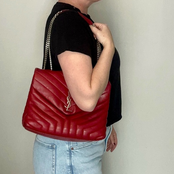 Yves Saint Laurent Handbags - Yves Saint Laurent Scarlet Medium Lou Lou Bag
